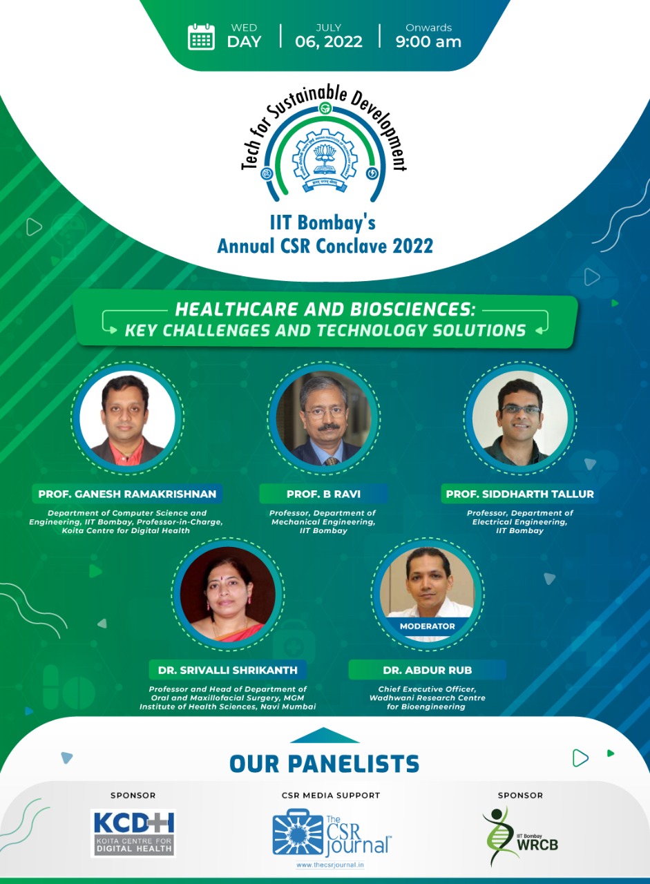 Poster for IIT CSR conference with images of all panelists